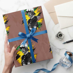 Marcus Garvey Jamaican National Hero Wrapping Paper Roll African American Heritage TS12 Mocha Print Your Wear