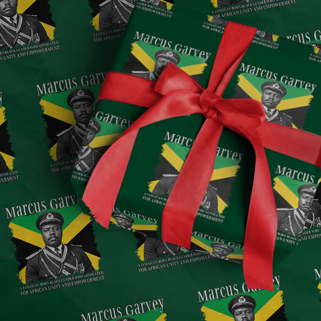 Marcus Garvey Jamaican National Hero Wrapping Paper Roll Pan Africanism History Gift TS12 Green Print Your Wear