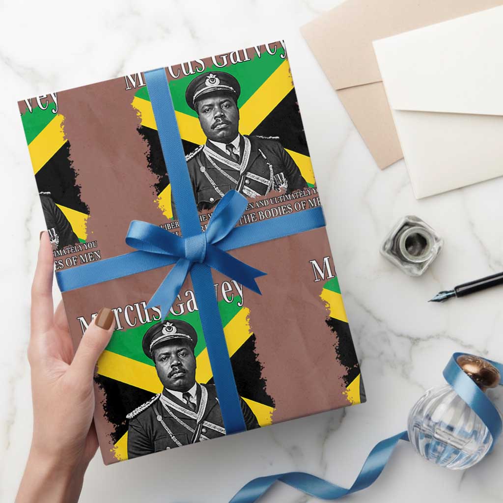 Marcus Garvey Liberation Quote Wrapping Paper Roll Liberate The Minds Of Men TS12 Mocha Print Your Wear