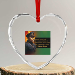 Marcus Garvey Pan African Flag Heart Crystal Glass Ornament A People Without Knowledge Of Their Past Quote TS12 Transparent Glass 3'' Heart Print Your Wear