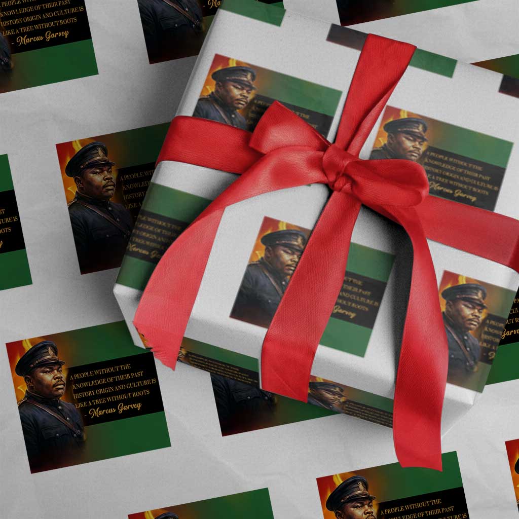 Marcus Garvey Pan African Flag Wrapping Paper Roll A People Without Knowledge Of Their Past Quote TS12 White Print Your Wear