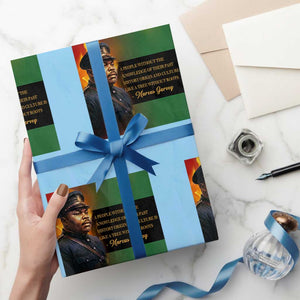Marcus Garvey Pan African Flag Wrapping Paper Roll A People Without Knowledge Of Their Past Quote TS12 Light Blue Print Your Wear
