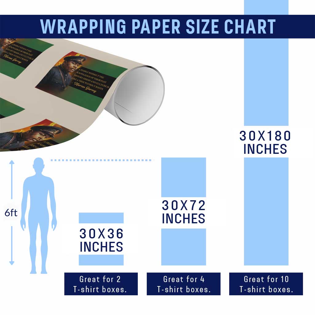 Marcus Garvey Pan African Flag Wrapping Paper Roll A People Without Knowledge Of Their Past Quote TS12 Print Your Wear