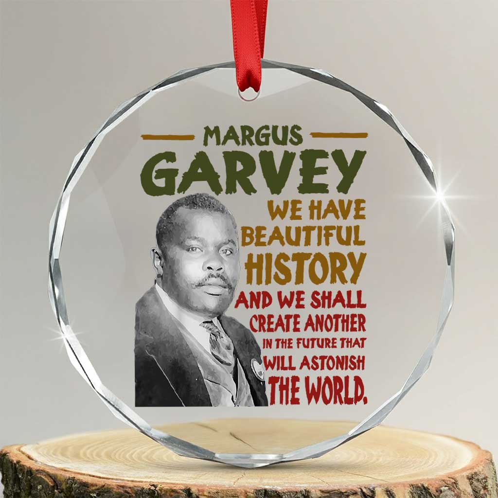 Marcus Garvey Quote Crystal Glass Ornament Black History Month TS10 Transparent Glass 3'' Circle Print Your Wear