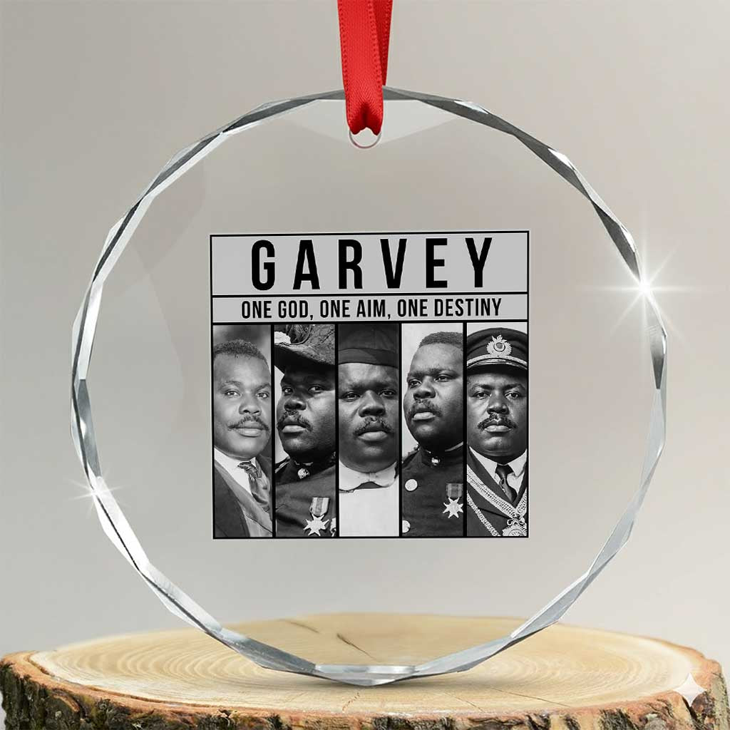 Marcus Garvey Quote Crystal Glass Ornament One God One Aim One Destiny TS12 Transparent Glass 3'' Circle Print Your Wear