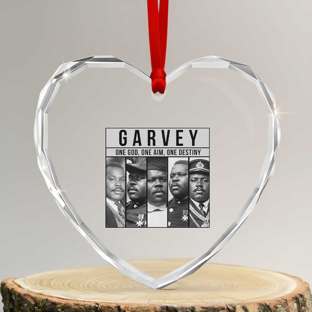 Marcus Garvey Quote Heart Crystal Glass Ornament One God One Aim One Destiny TS12 Transparent Glass 3'' Heart Print Your Wear