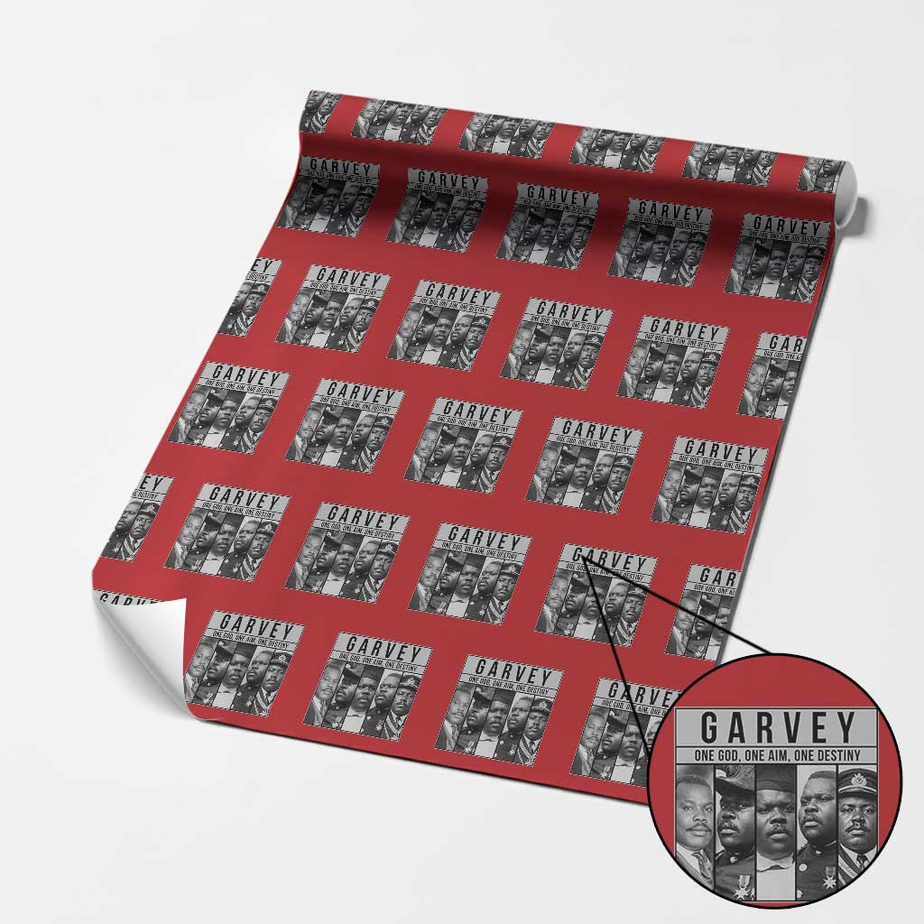 Marcus Garvey Quote Wrapping Paper Roll One God One Aim One Destiny TS12 Red Print Your Wear