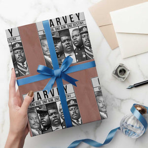 Marcus Garvey Quote Wrapping Paper Roll One God One Aim One Destiny TS12 Mocha Print Your Wear