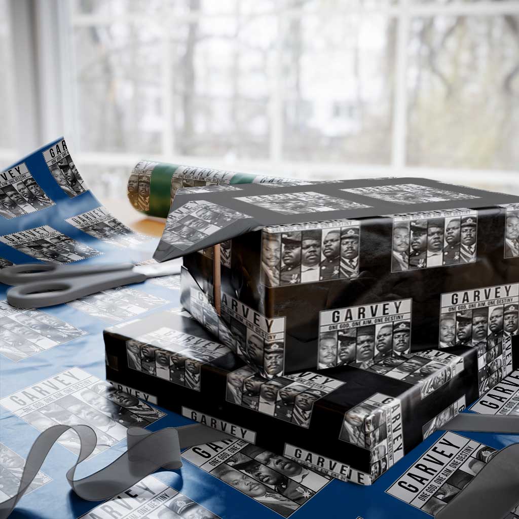 Marcus Garvey Quote Wrapping Paper Roll One God One Aim One Destiny TS12 Black Print Your Wear