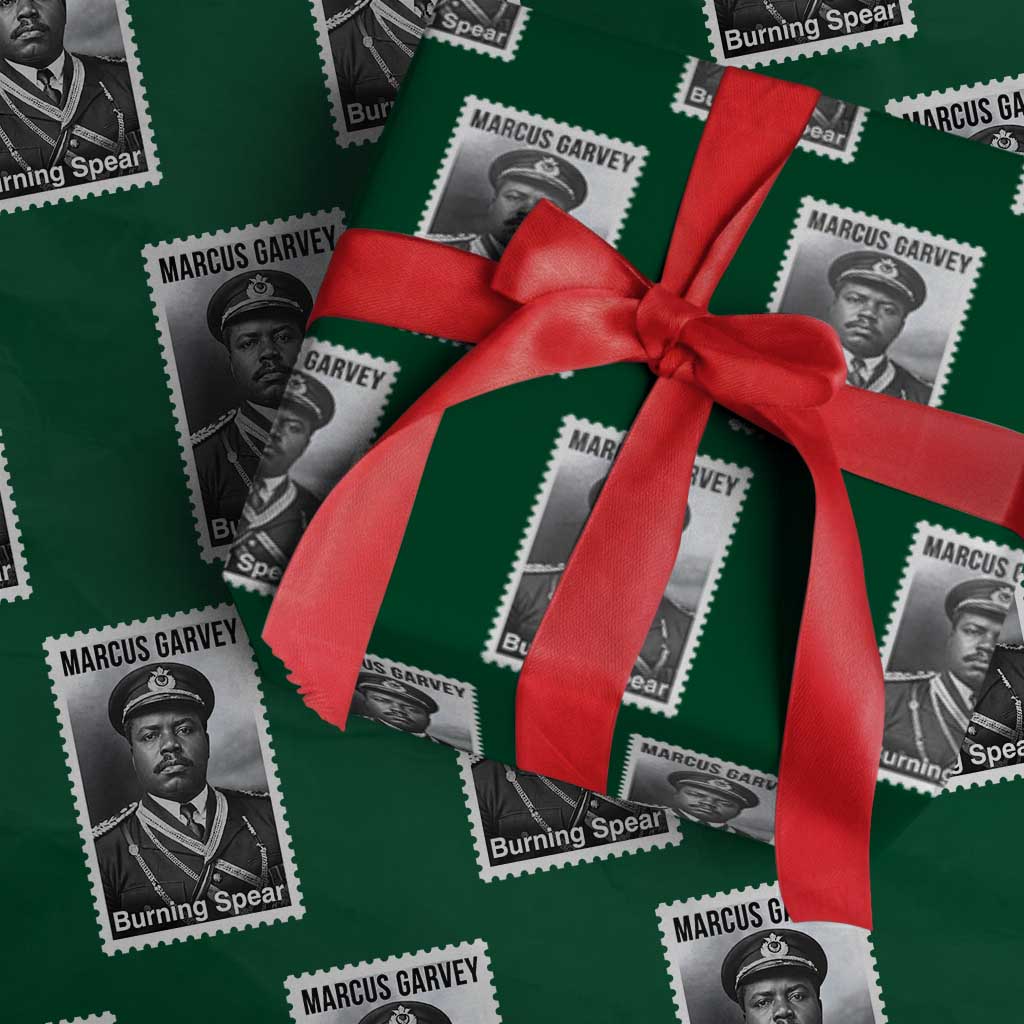Marcus Garvey Wrapping Paper Roll Jamaican National Hero Legacy Gift TS12 Green Print Your Wear