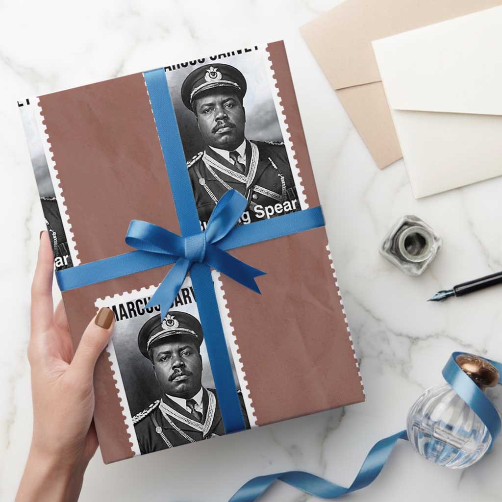 Marcus Garvey Wrapping Paper Roll Jamaican National Hero Legacy Gift TS12 Mocha Print Your Wear