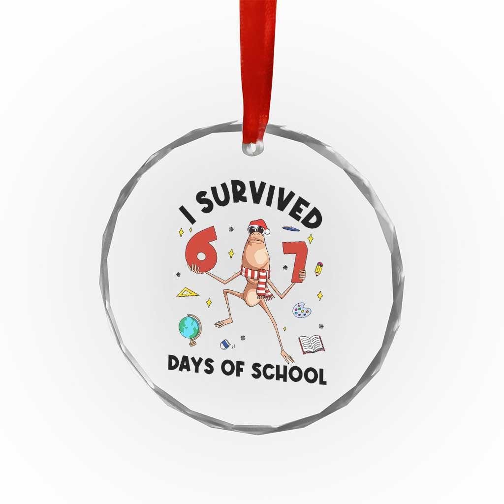 Marcus The Worm 67 Days of School Crystal Glass Ornament I Survived Funny Six Seven Meme Christmas Vibe TS14 Print Your Wear