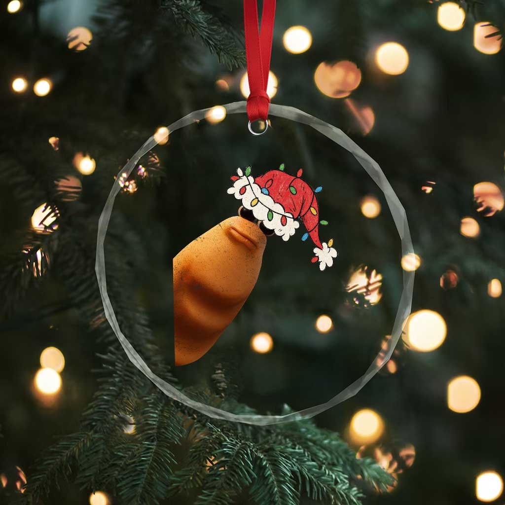 Marcus The Worm Christmas Crystal Glass Ornament Funny Internet Brainrot Meme TS10 Print Your Wear