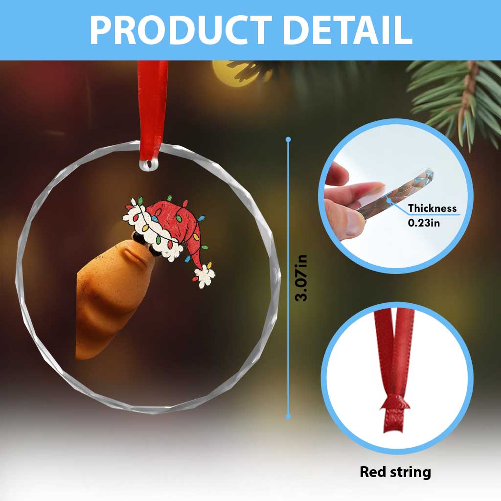 Marcus The Worm Christmas Crystal Glass Ornament Funny Internet Brainrot Meme TS10 Print Your Wear