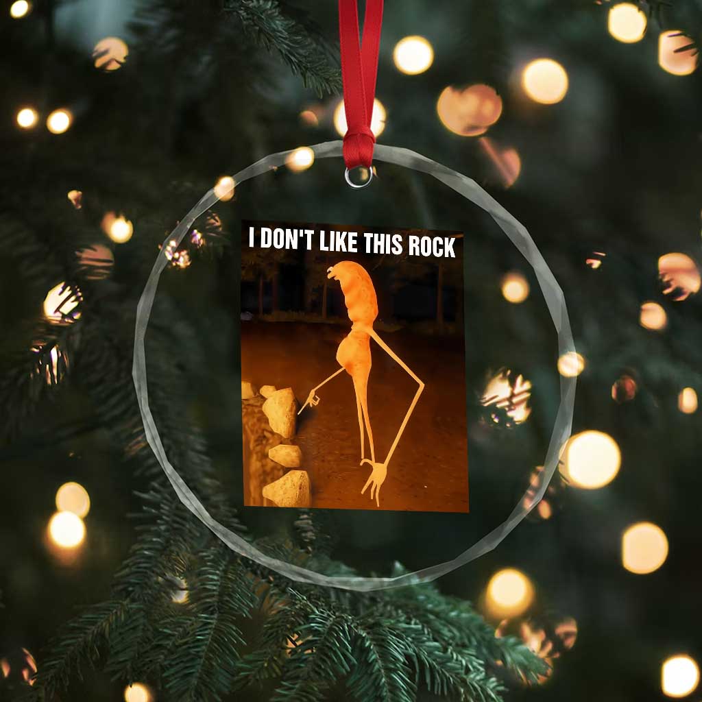 Marcus The Worm Christmas Crystal Glass Ornament I Don't Like This Rock Funny Meme TS10 Print Your Wear