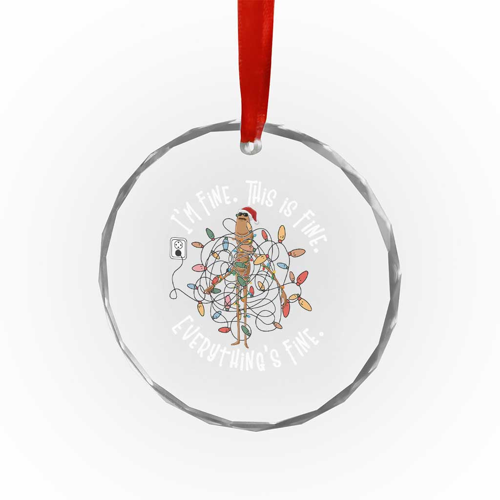 Marcus The Worm Christmas Crystal Glass Ornament I'm Fine Everything Is Fine School Counselor Mental Health TS10 Print Your Wear