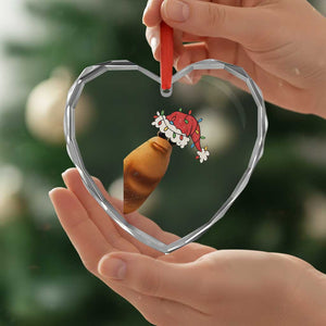 Marcus The Worm Christmas Heart Crystal Glass Ornament Funny Internet Brainrot Meme TS10 Print Your Wear