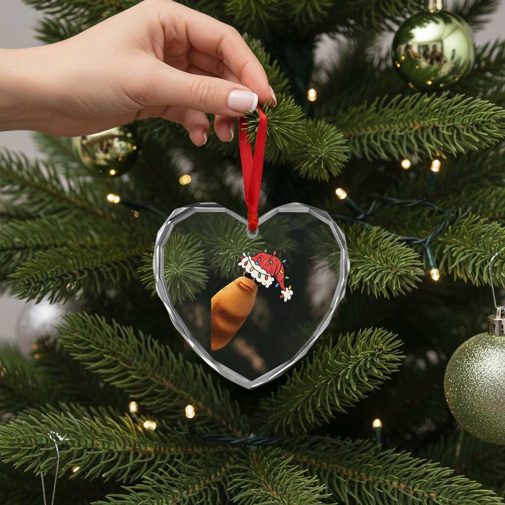 Marcus The Worm Christmas Heart Crystal Glass Ornament Funny Internet Brainrot Meme TS10 Print Your Wear