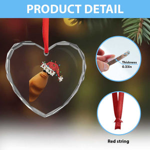 Marcus The Worm Christmas Heart Crystal Glass Ornament Funny Internet Brainrot Meme TS10 Print Your Wear