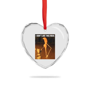 Marcus The Worm Christmas Heart Crystal Glass Ornament I Don't Like This Rock Funny Meme TS10 Print Your Wear