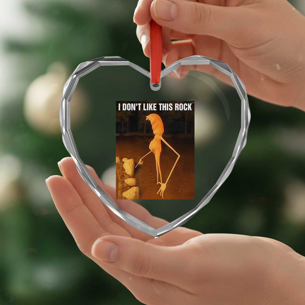 Marcus The Worm Christmas Heart Crystal Glass Ornament I Don't Like This Rock Funny Meme TS10 Print Your Wear