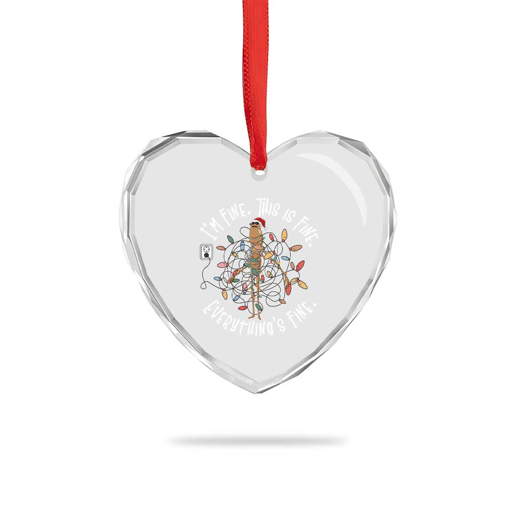 Marcus The Worm Christmas Heart Crystal Glass Ornament I'm Fine Everything Is Fine School Counselor Mental Health TS10 Print Your Wear