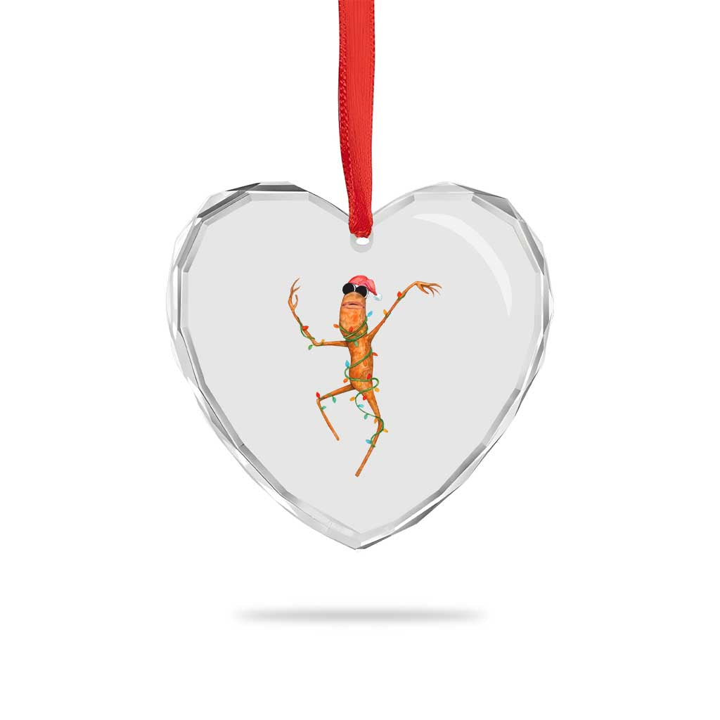 Marcus The Worm Christmas Heart Crystal Glass Ornament Internet Weirdcore Brainrot Humor TS10 Print Your Wear