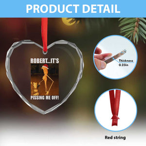 Marcus The Worm Christmas Heart Crystal Glass Ornament Robert Its Pissing Me Off Xmas Meme TS10 Print Your Wear
