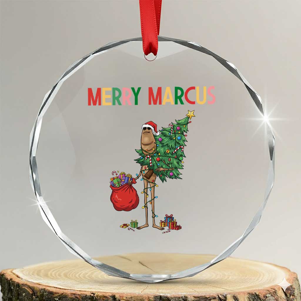 Marcus The Worm Christmas Meme Crystal Glass Ornament TS14 Transparent Glass 3'' Circle Print Your Wear