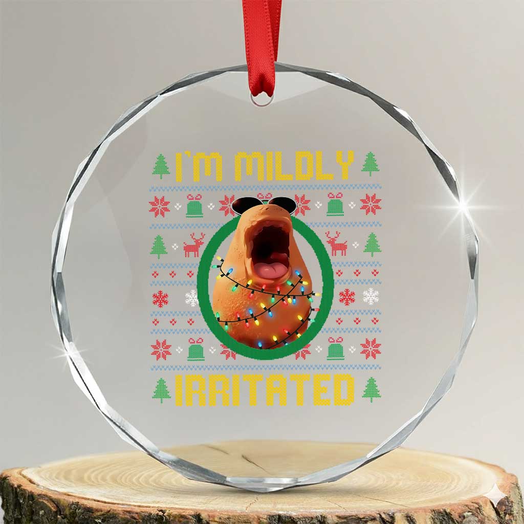 Marcus The Worm Christmas Meme Crystal Glass Ornament Funny Brain Rot Xmas TS14 Transparent Glass 3'' Circle Print Your Wear