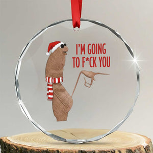 Marcus The Worm Christmas Meme Crystal Glass Ornament I Am Going To Fck You TS14 Transparent Glass 3'' Circle Print Your Wear