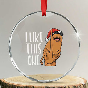 Marcus The Worm Christmas Meme Crystal Glass Ornament I Like This One TS14 Transparent Glass 3'' Circle Print Your Wear