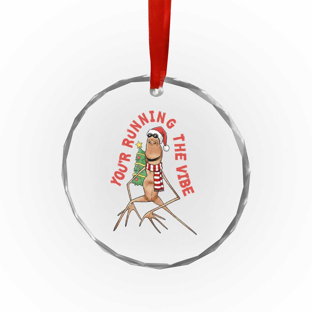 Marcus The Worm Christmas Meme Crystal Glass Ornament You Are Running The Vibe TS14 Print Your Wear