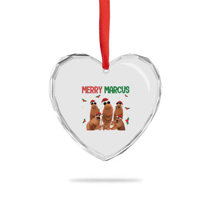 Marcus The Worm Christmas Meme Heart Crystal Glass Ornament Funny Brain Rot Gen Z Xmas TS14 Print Your Wear
