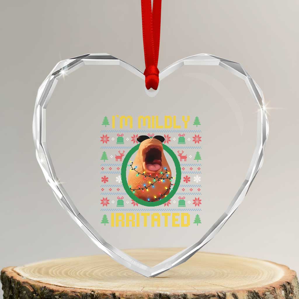 Marcus The Worm Christmas Meme Heart Crystal Glass Ornament Funny Brain Rot Xmas TS14 Transparent Glass 3'' Heart Print Your Wear