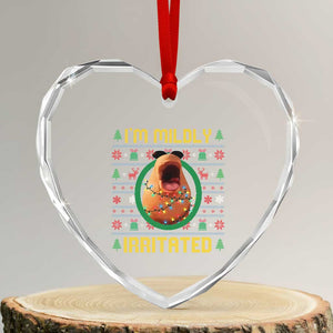 Marcus The Worm Christmas Meme Heart Crystal Glass Ornament Funny Brain Rot Xmas TS14 Transparent Glass 3'' Heart Print Your Wear