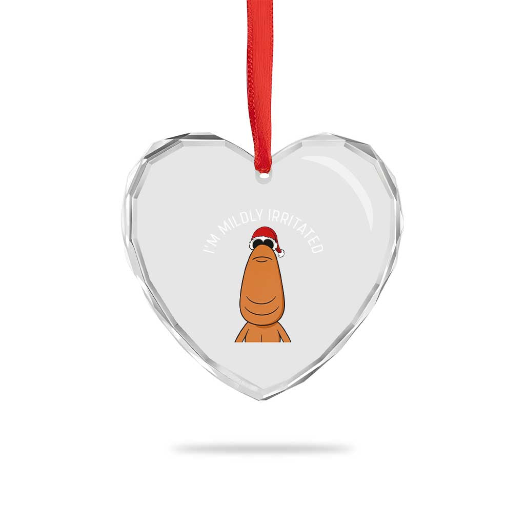 Marcus The Worm Christmas Meme Heart Crystal Glass Ornament I Am Mildly Irritated TS14 Print Your Wear