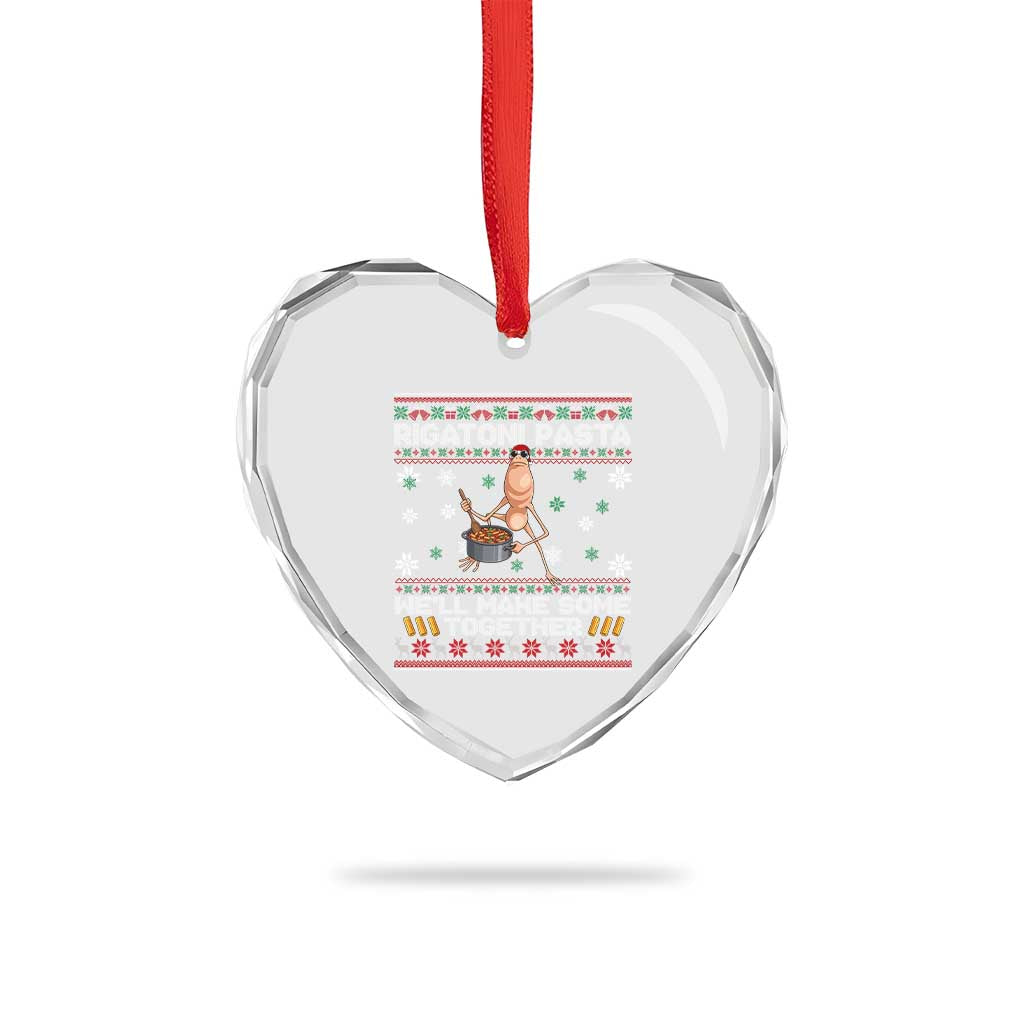 Marcus The Worm Christmas Meme Heart Crystal Glass Ornament Rigatoni Pasta We Will Make Some Together TS14 Print Your Wear