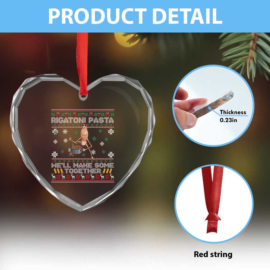 Marcus The Worm Christmas Meme Heart Crystal Glass Ornament Rigatoni Pasta We Will Make Some Together TS14 Print Your Wear