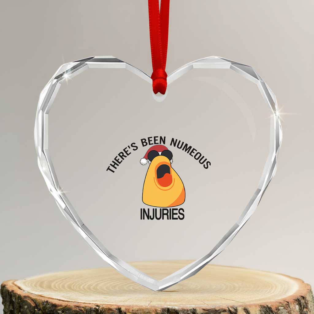 Marcus The Worm Christmas Meme Heart Crystal Glass Ornament There Is Been Numeous Injuries TS14 Transparent Glass 3'' Heart Print Your Wear