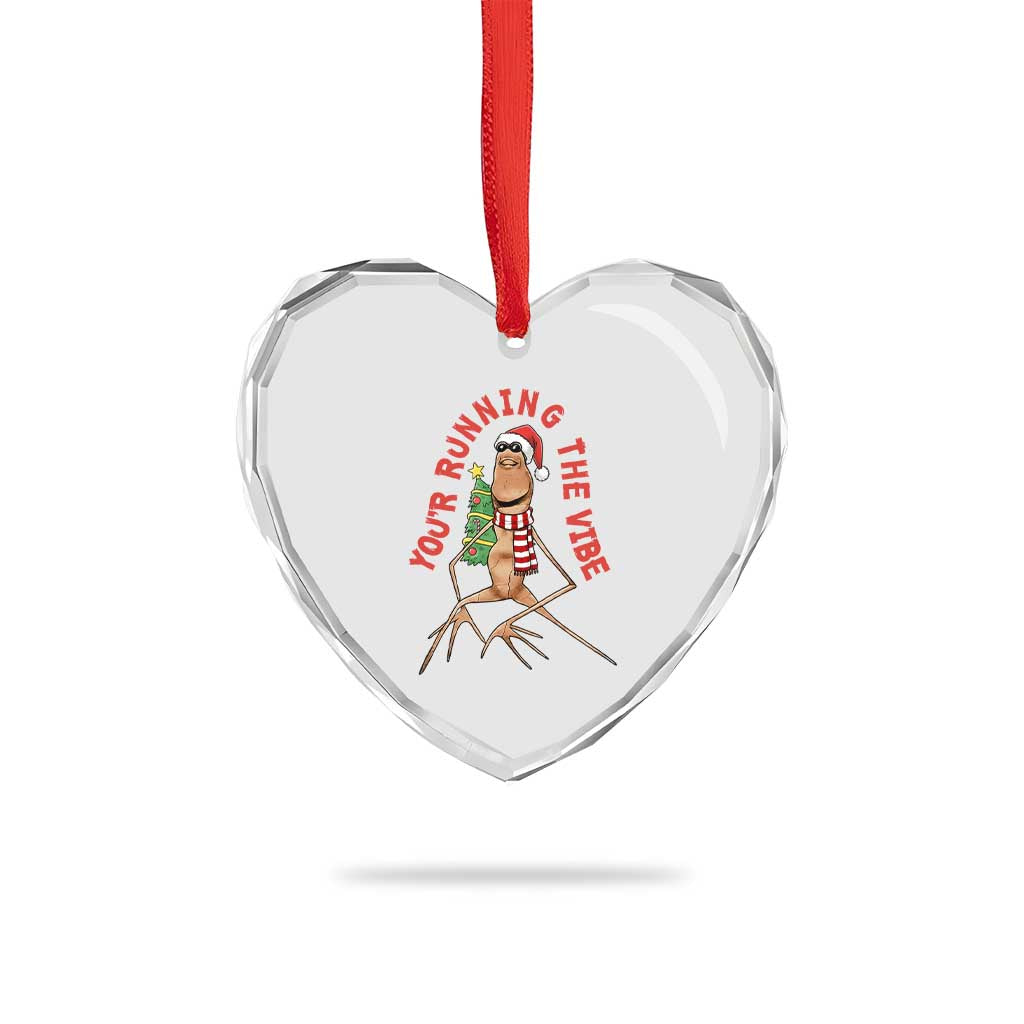 Marcus The Worm Christmas Meme Heart Crystal Glass Ornament You Are Running The Vibe TS14 Print Your Wear