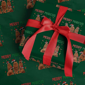 Marcus The Worm Christmas Meme Wrapping Paper Roll Funny Brain Rot Gen Z Xmas TS14 Green Print Your Wear