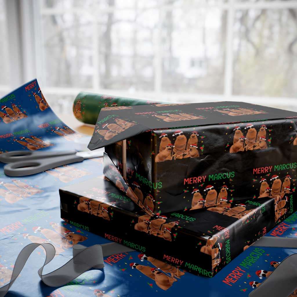 Marcus The Worm Christmas Meme Wrapping Paper Roll Funny Brain Rot Gen Z Xmas TS14 Black Print Your Wear