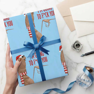 Marcus The Worm Christmas Meme Wrapping Paper Roll I Am Going To Fck You TS14 Light Blue Print Your Wear