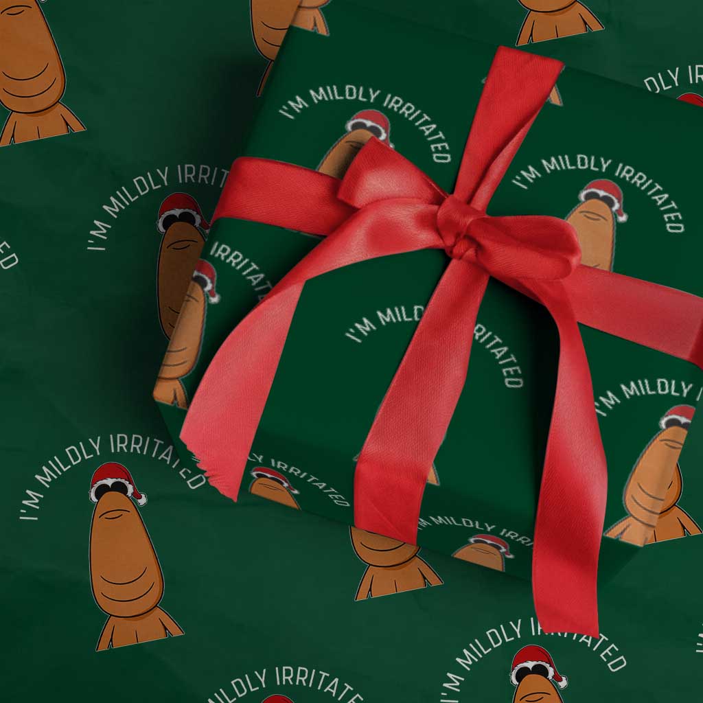 Marcus The Worm Christmas Meme Wrapping Paper Roll I Am Mildly Irritated TS14 Green Print Your Wear