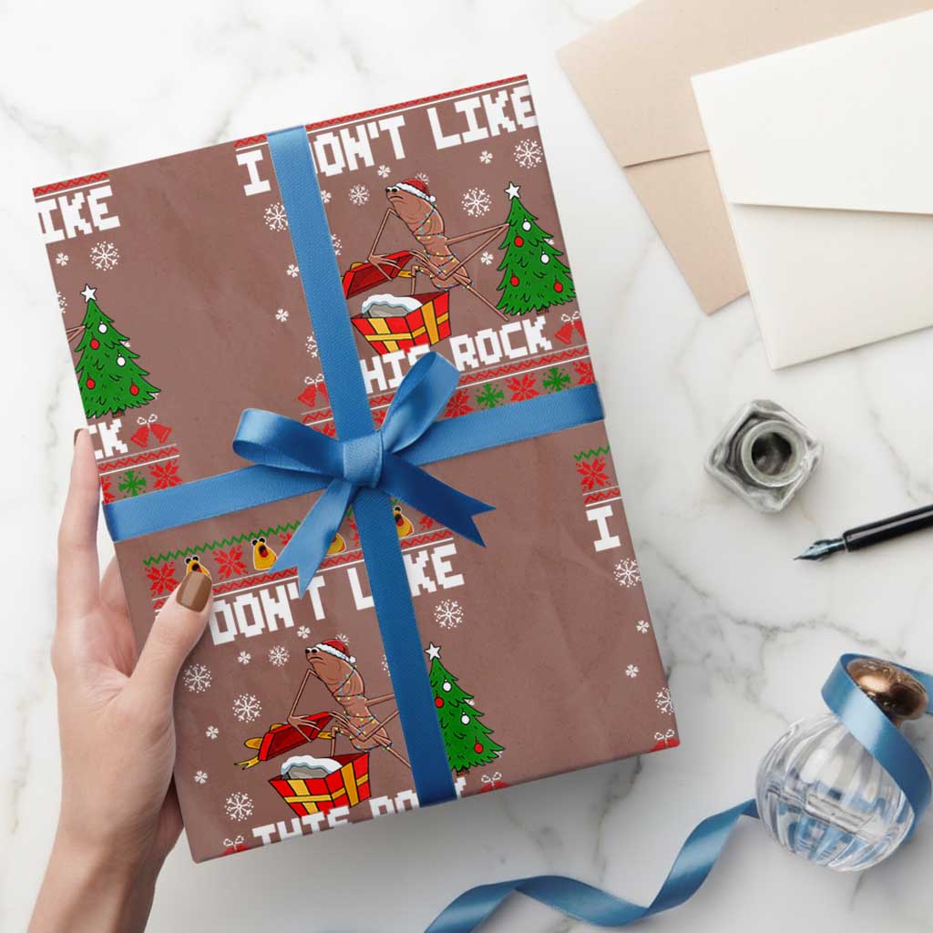 Marcus The Worm Christmas Meme Wrapping Paper Roll I Do Not Like This Rock TS14 Mocha Print Your Wear
