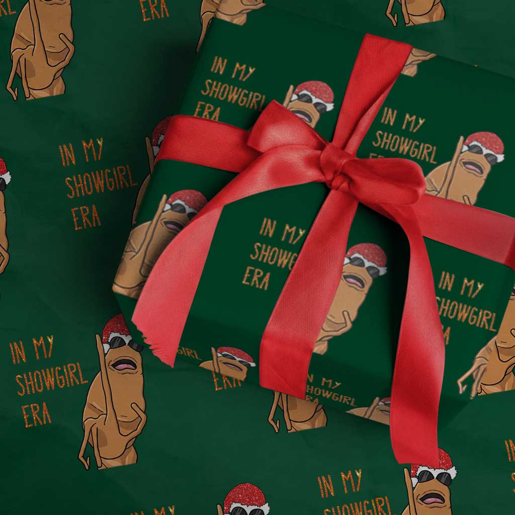 Marcus The Worm Christmas Meme Wrapping Paper Roll In My Costume Era TS14 Green Print Your Wear