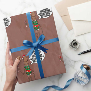 Marcus The Worm Christmas Meme Wrapping Paper Roll Locally Owned Greek Restaurant TS14 Mocha Print Your Wear