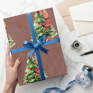 Marcus The Worm Christmas Wrapping Paper Roll Funny Brain Rot Meme TS10 Mocha Print Your Wear