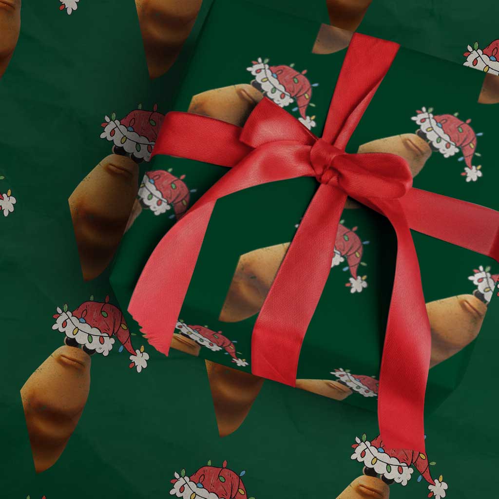 Marcus The Worm Christmas Wrapping Paper Roll Funny Internet Brainrot Meme TS10 Green Print Your Wear